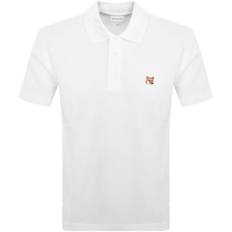 Maison Kitsune Fox Head Polo T Shirt White