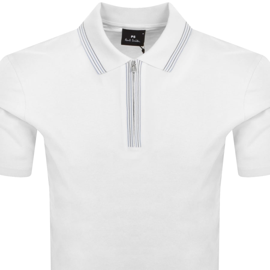 Paul Smith Half Zip Polo T Shirt White | Mainline Menswear