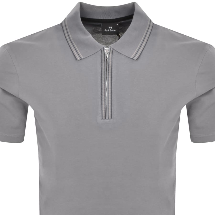 Paul Smith Half Zip Polo T Shirt Grey | Mainline Menswear