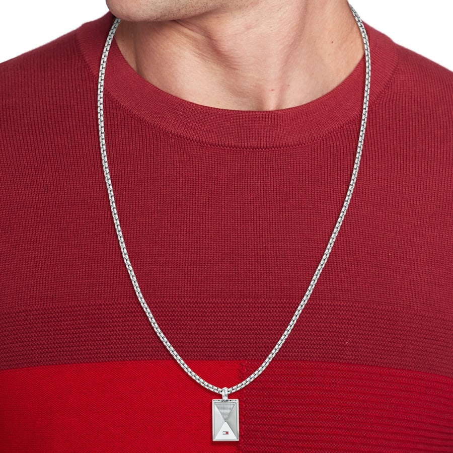 Image number 3 for Tommy Hilfiger Geometric Necklace Silver