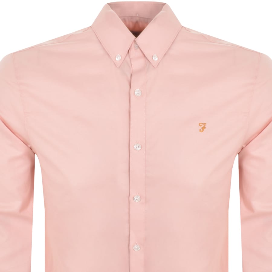 Image number 2 for Farah Brewer Long Sleeve Shirt Pink