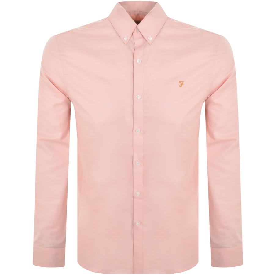 Image number 1 for Farah Brewer Long Sleeve Shirt Pink