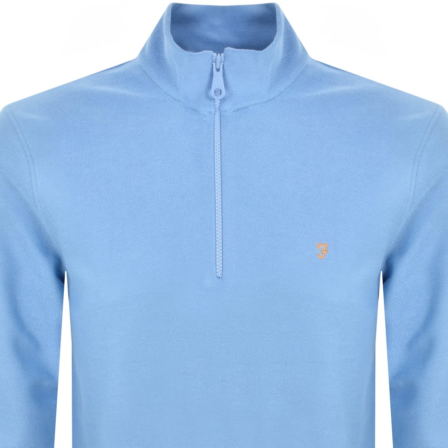 Farah Vintage Weah Half Zip Sweatshirt Blue Mainline Menswear Denmark