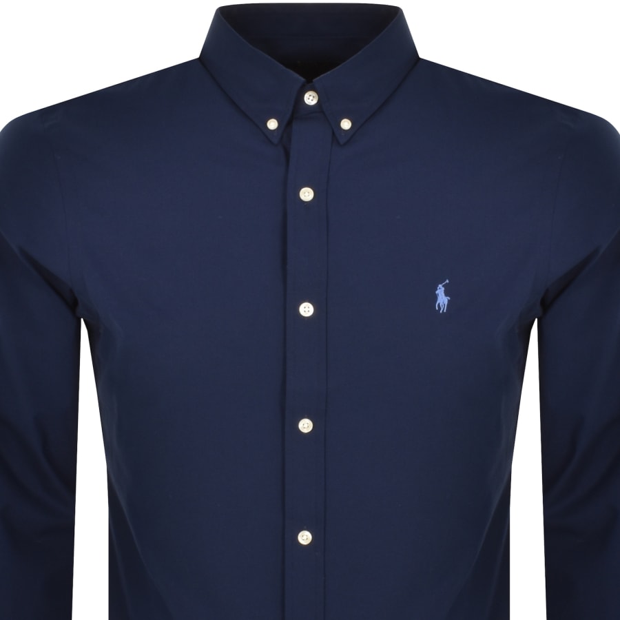 Image number 2 for Ralph Lauren Long Sleeve Slim Fit Shirt Navy