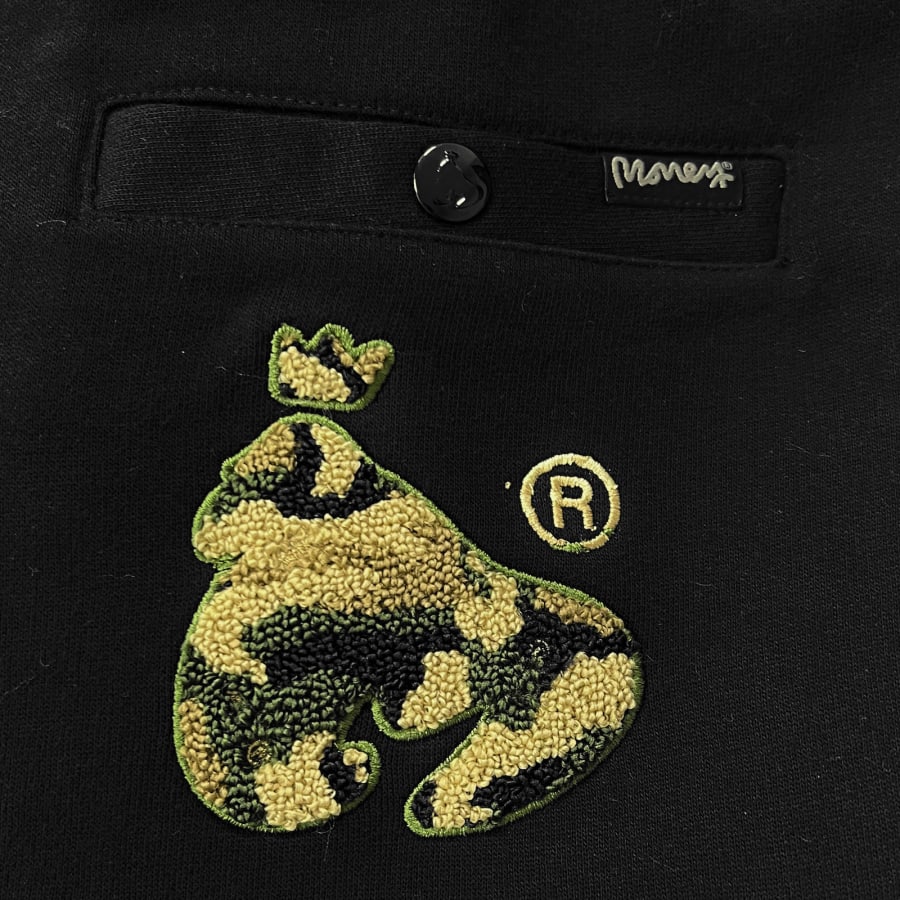 Image number 4 for Money Camo Chop Shorts Black