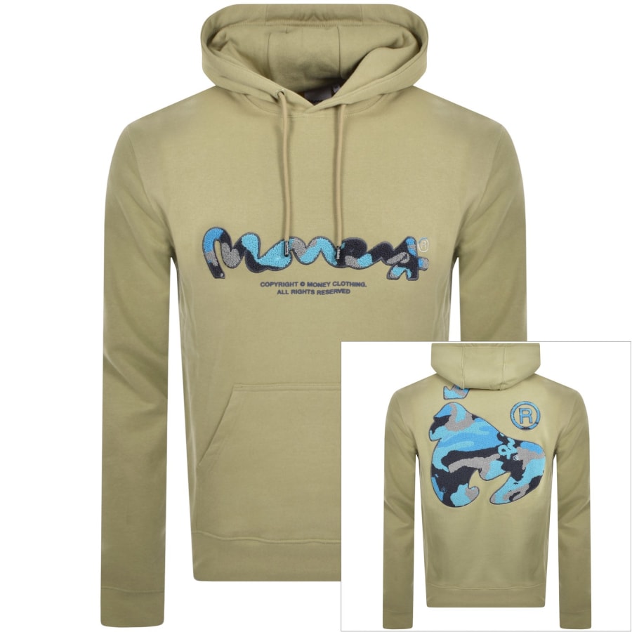 Image number 1 for Money Camo Chop Sig Hoodie Khaki