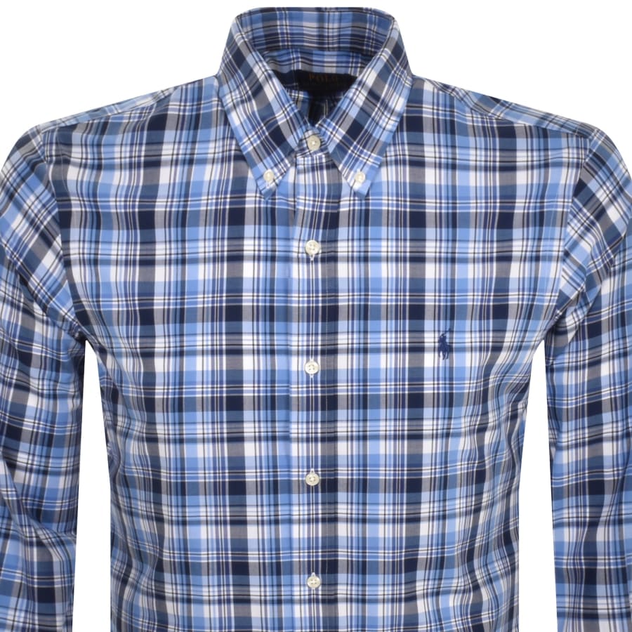 Ralph Lauren Custom Fit Long Sleeve Shirt Blue Mainline Menswear Canada