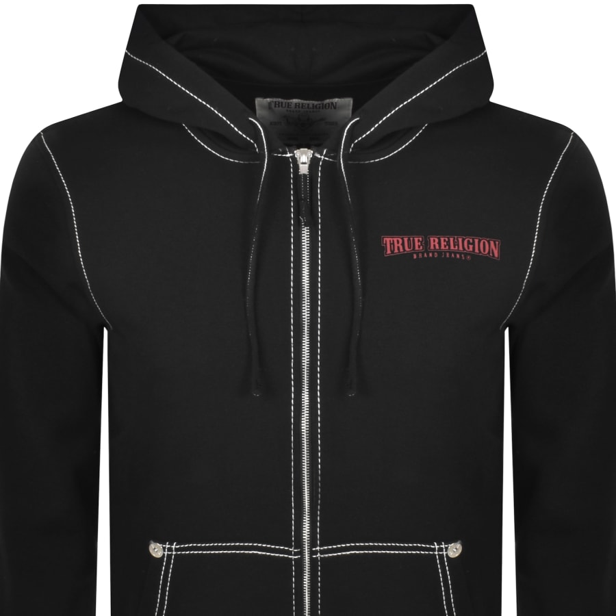 True Religion Painted Big T Full Zip Hoodie Black