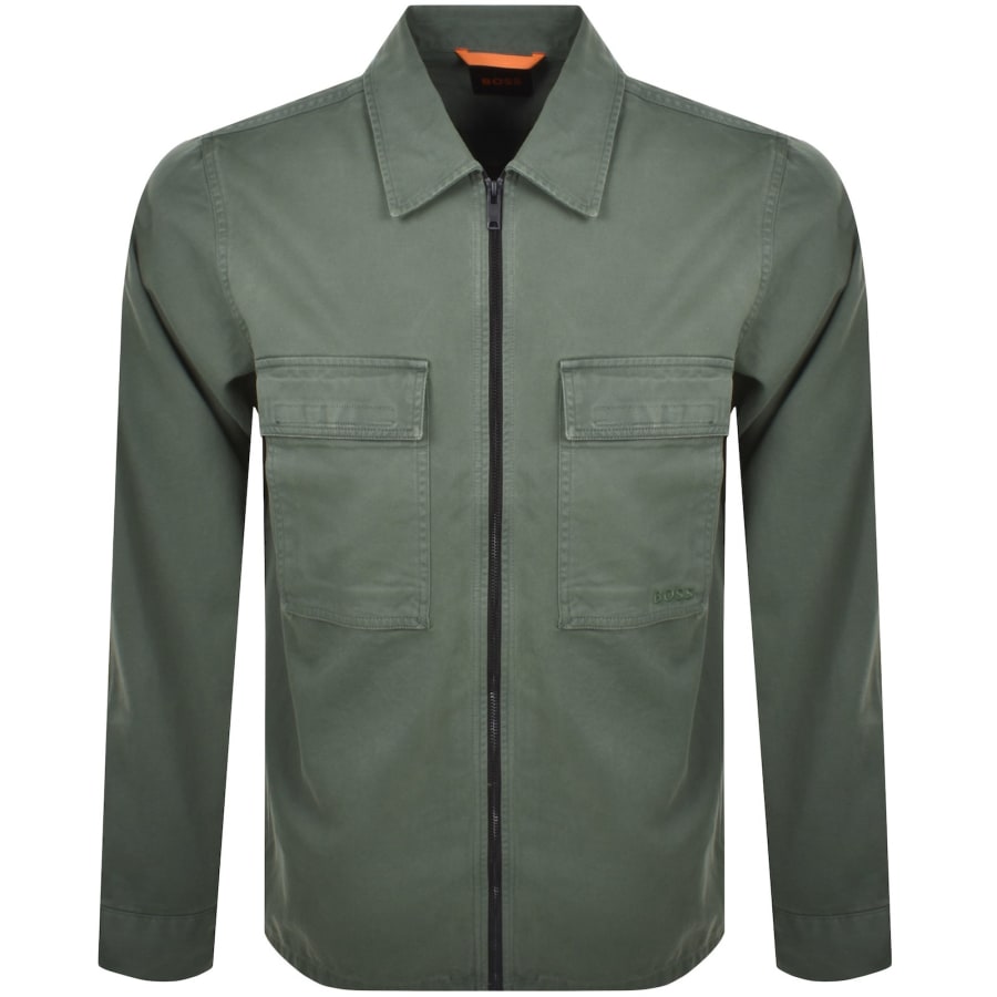 BOSS Lovel Full Zip Overshirt Green
