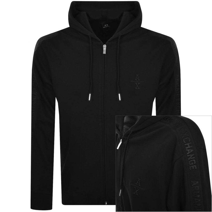 Armani Exchange Logo Hoodie Black Mainline Menswear