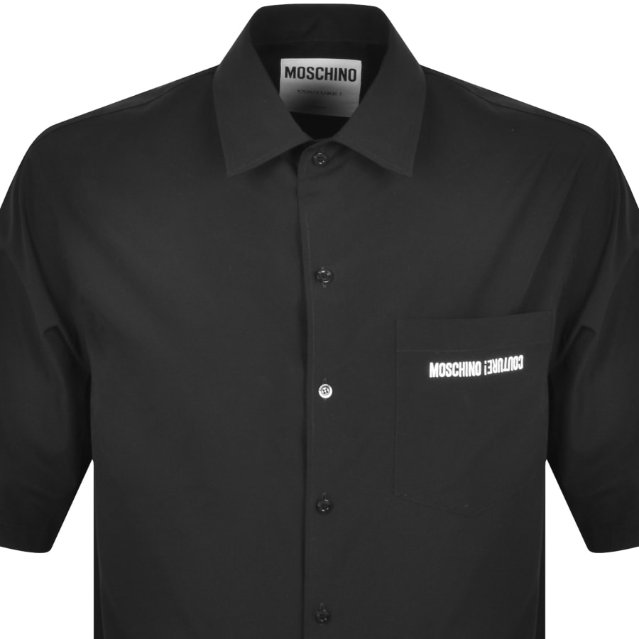 Image number 2 for Moschino Short Sleeve Poplin Shirt Black