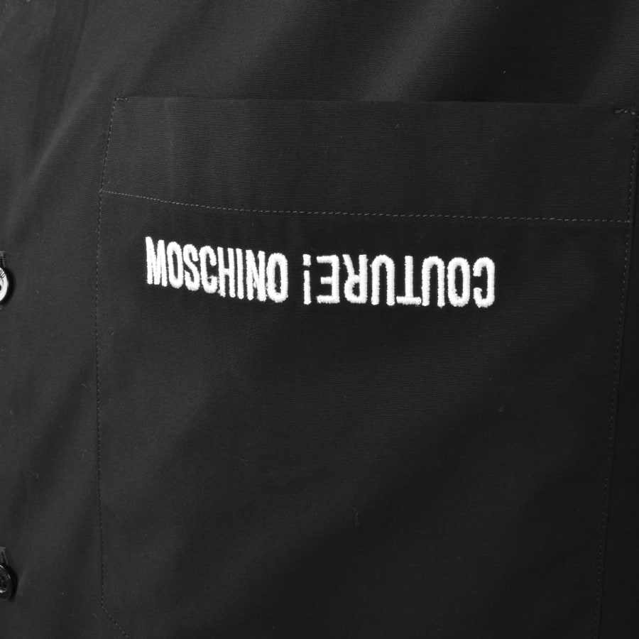 Image number 3 for Moschino Short Sleeve Poplin Shirt Black