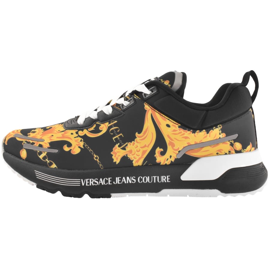 Black and gold versace trainers sale