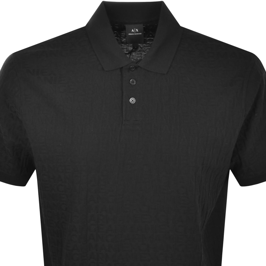 Image number 2 for Armani Exchange Logo Polo T Shirt Black