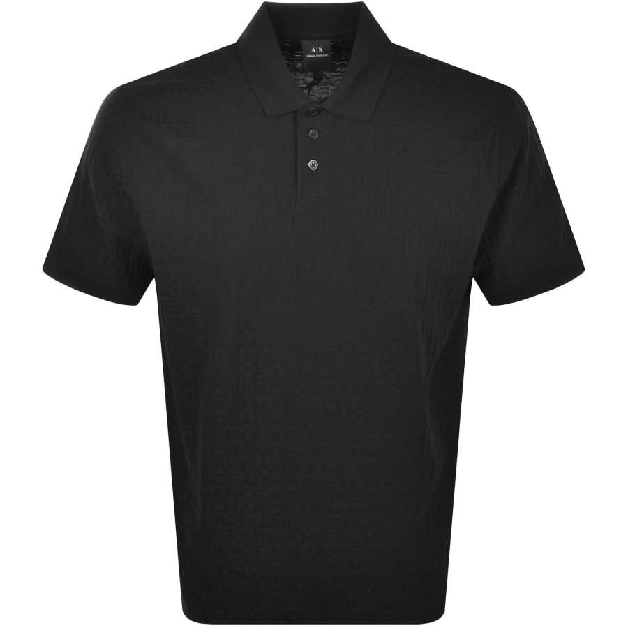 Image number 1 for Armani Exchange Logo Polo T Shirt Black