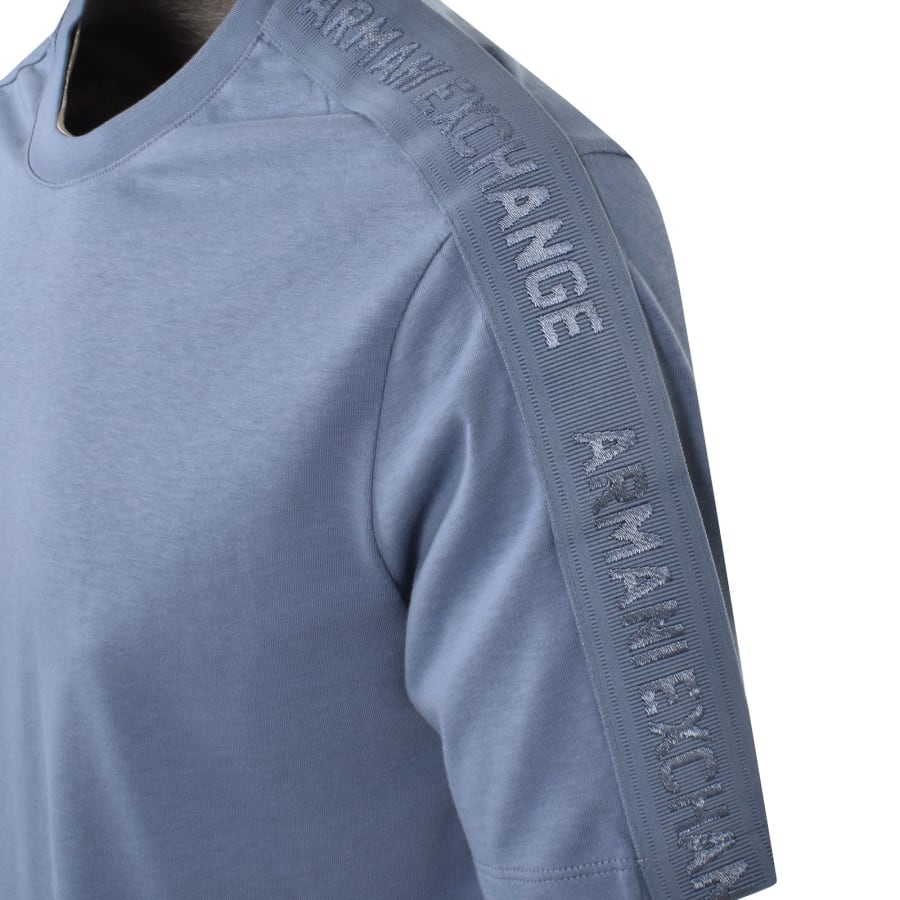 Image number 3 for Armani Exchange Crew Neck Logo T Shirt Blue