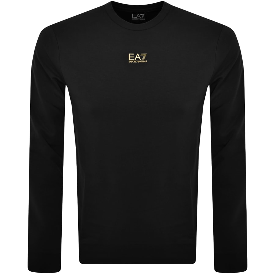 Emporio armani crew neck logo sweatshirt black best sale
