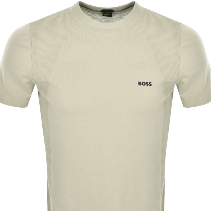 Image number 2 for BOSS Momentum Lite Knit T Shirt Beige