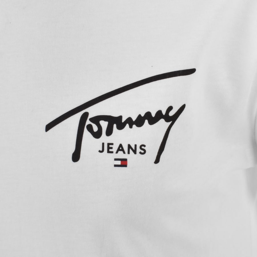 Tommy Jeans Signature Print T Shirt White Mainline Menswear Denmark