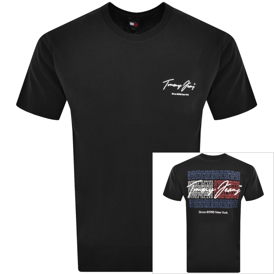 Black tommy jeans t shirt sales