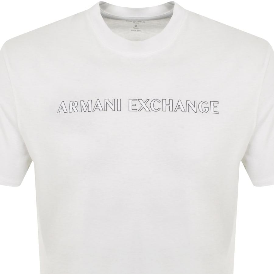 Image number 2 for Armani Exchange Flocked Logo T Shirt White