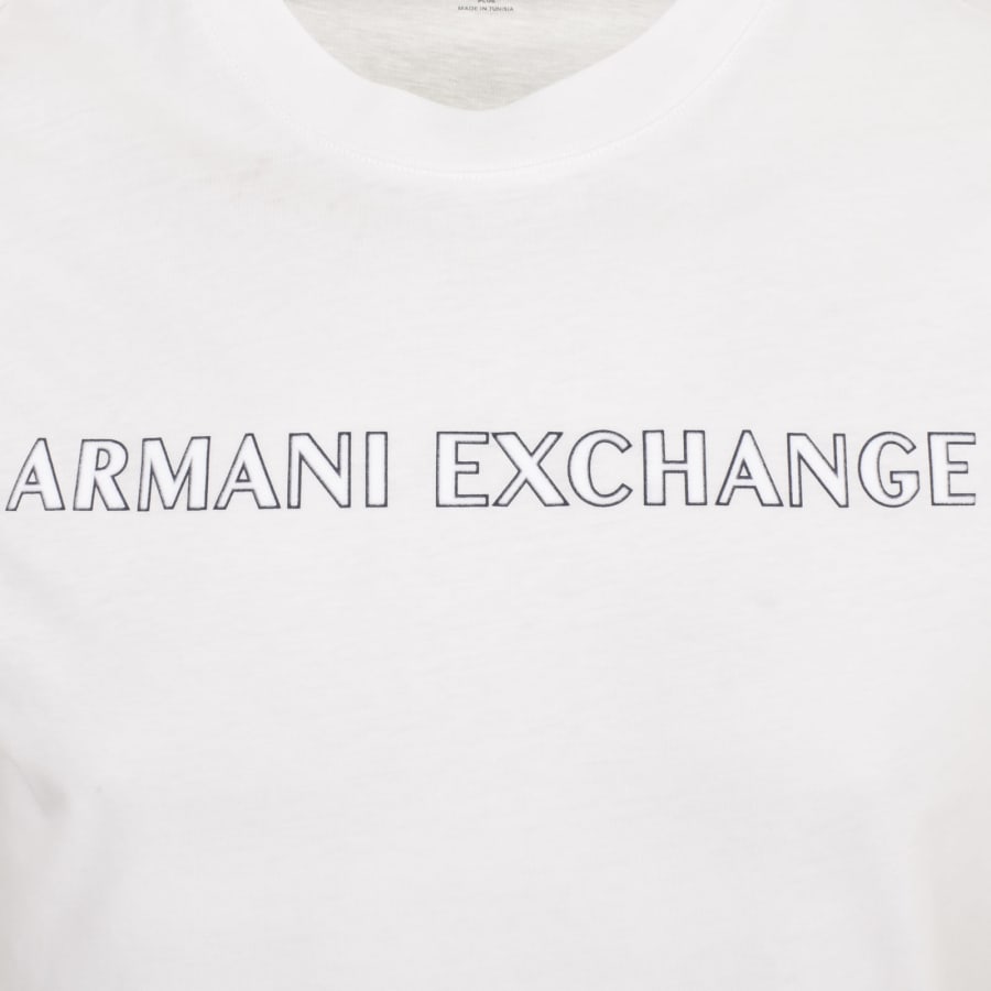 Image number 3 for Armani Exchange Flocked Logo T Shirt White
