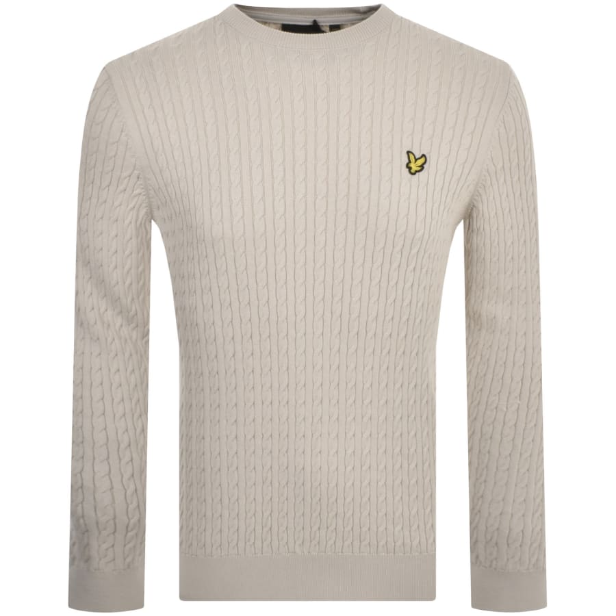 Lyle and Scott Crew Neck Cable Knit Jumper Beige male XX Large