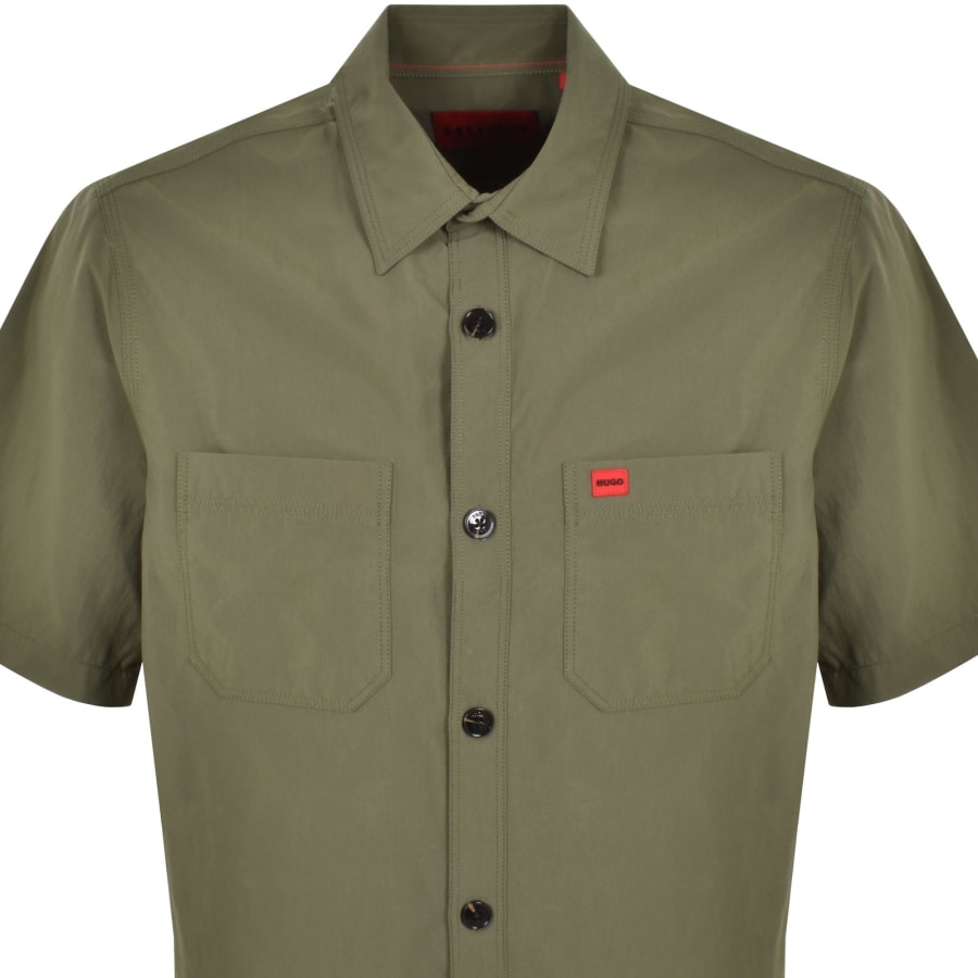 Image number 2 for HUGO Short Sleeved Eratino Shirt Green