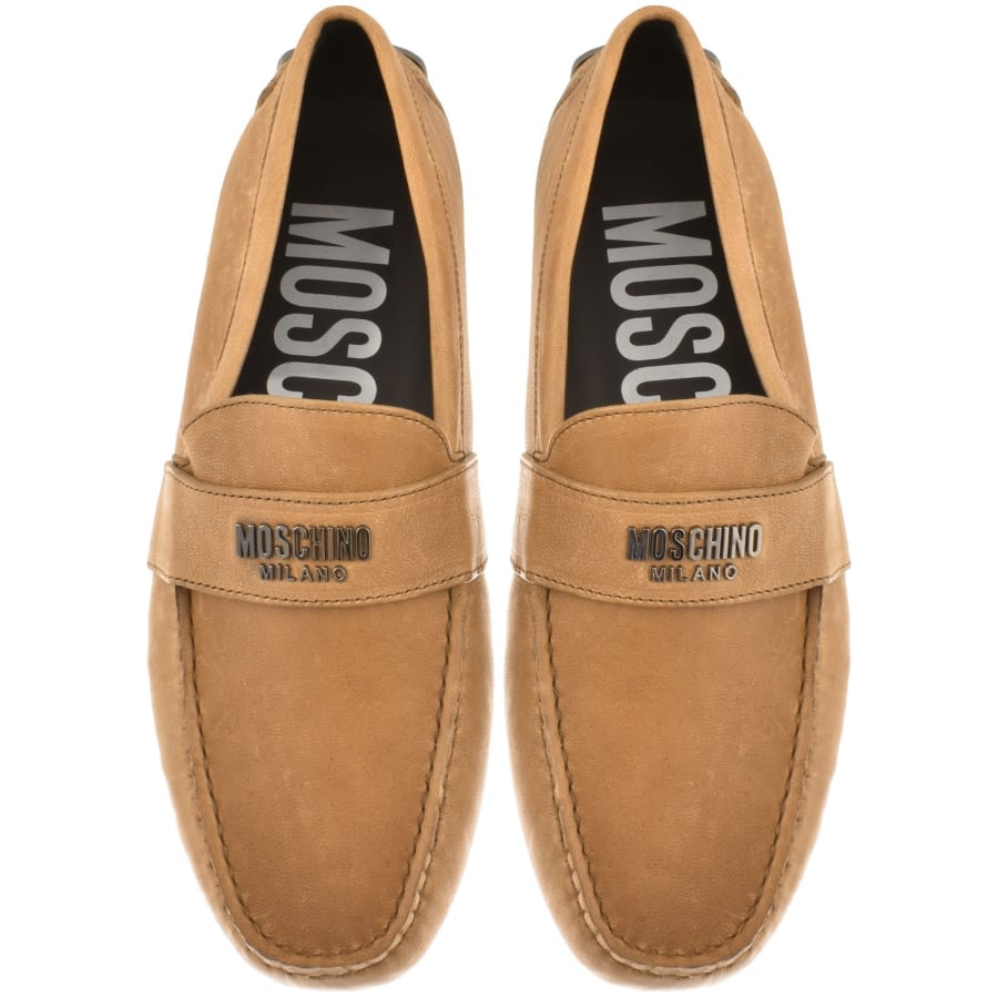 Image number 3 for Moschino Leather Driver Shoes Brown