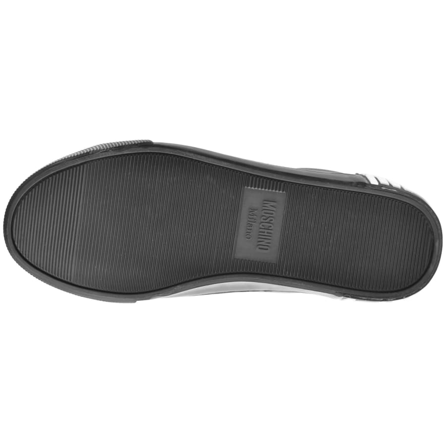 Moschino Black Maxi Logo Calfskin Sneakers