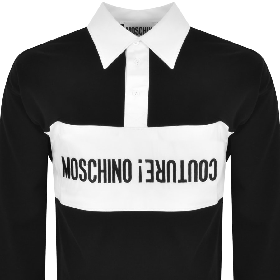 Image number 2 for Moschino Long Sleeve Polo T Shirt Black