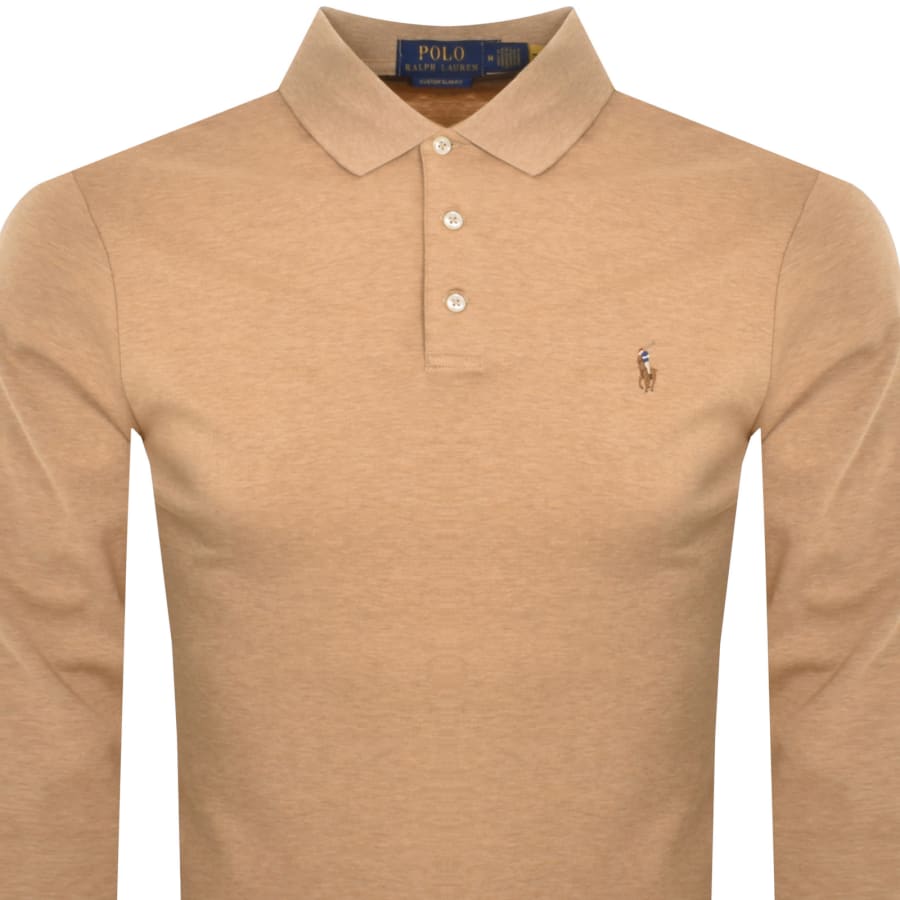 Polo Ralph Lauren Custom Slim Fit Soft Cotton Polo Shirt Man Cotton Polo shirt Sand XXL