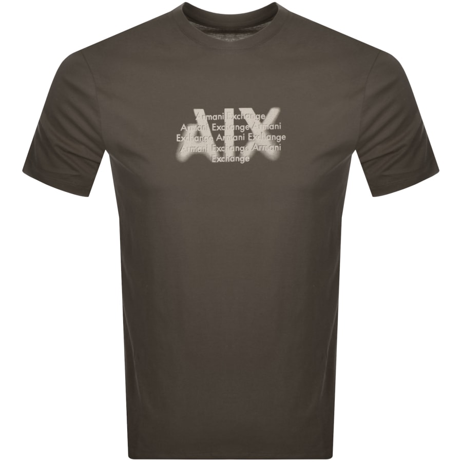 Armani Exchange Crew Neck Logo T Shirt Green Mainline Menswear Australia
