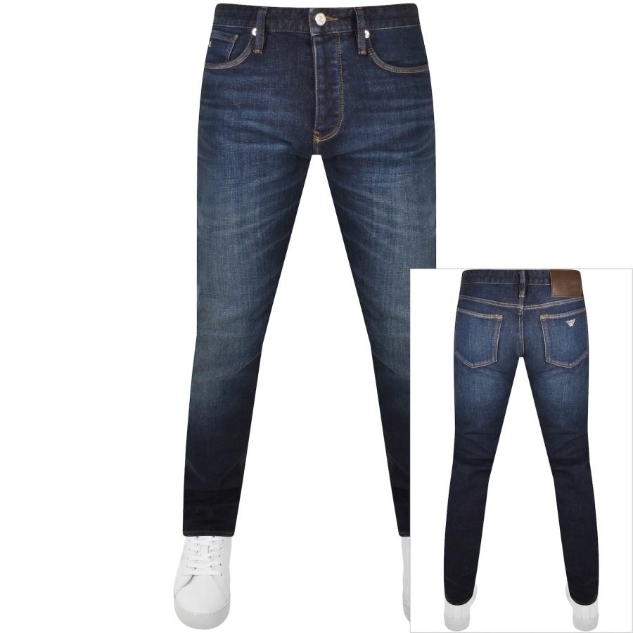 Emporio Armani J75 Slim Mid Wash Jeans Blue Mainline Menswear