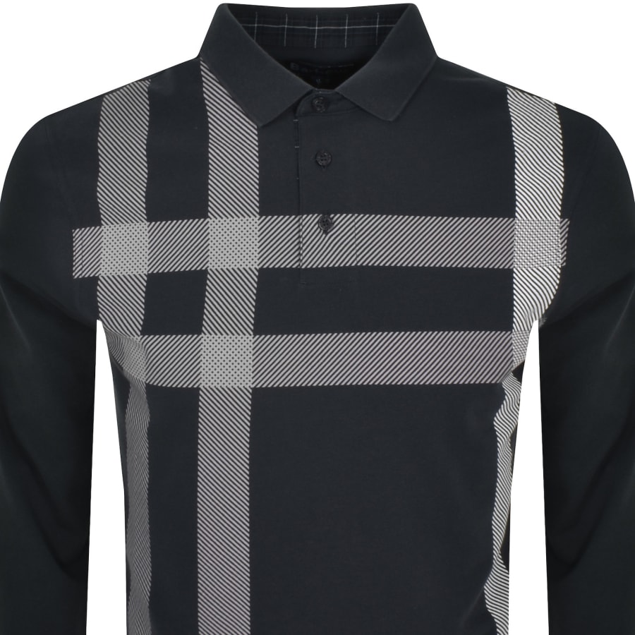 Image number 2 for Barbour Blaine Long Sleeve Polo T Shirt Dark Grey