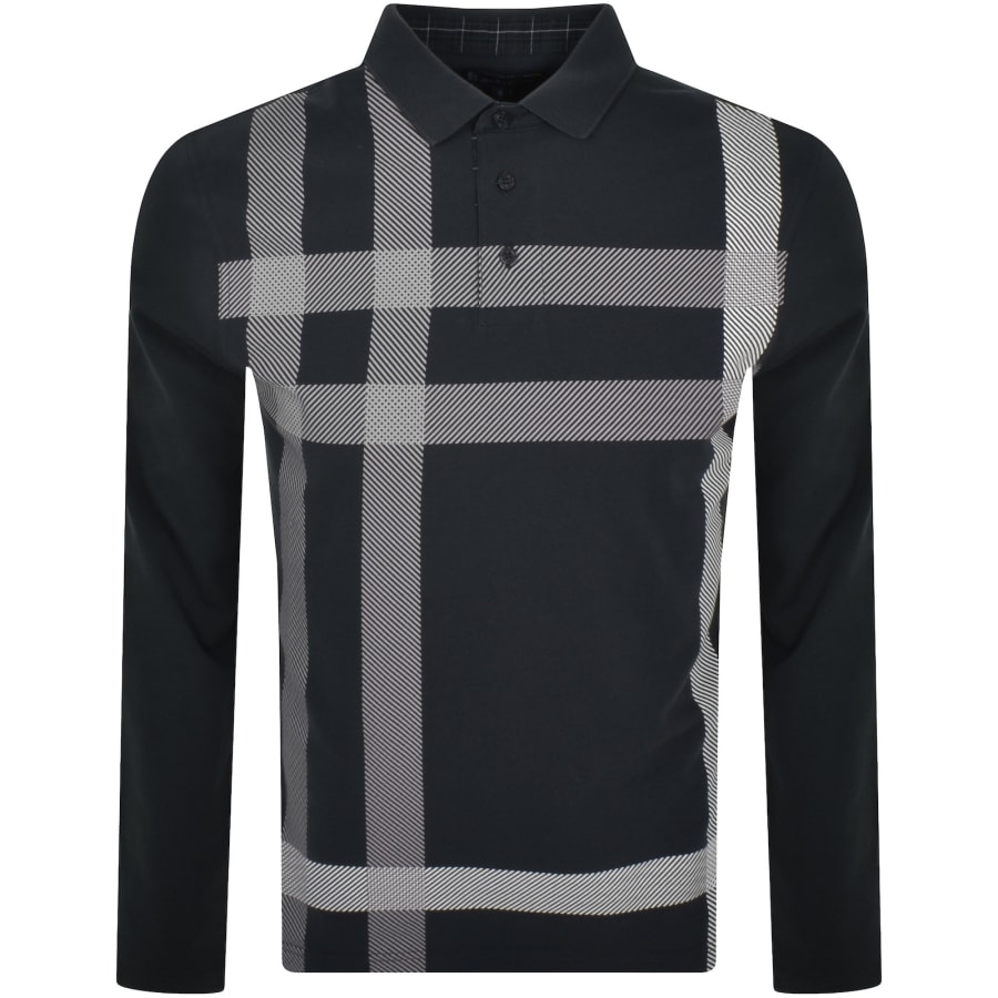 Image number 1 for Barbour Blaine Long Sleeve Polo T Shirt Dark Grey