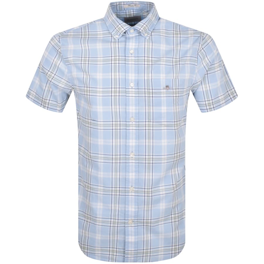 Gant Poplin Check Regular Fit Shirt Blue