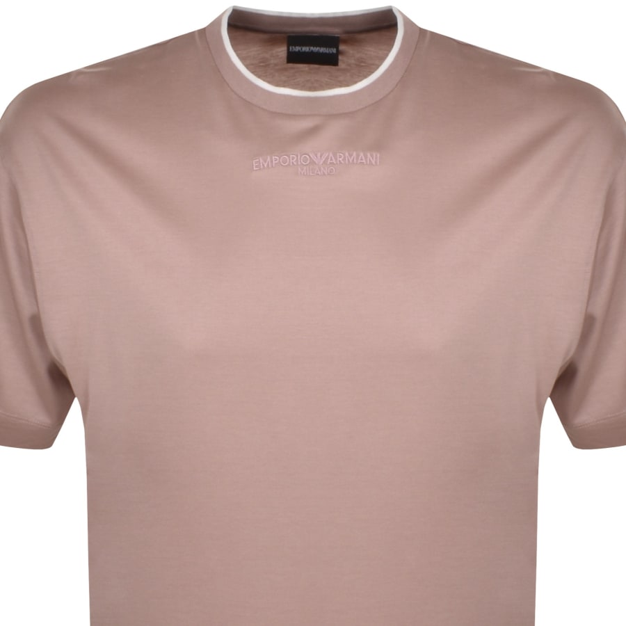 Image number 2 for Emporio Armani Crew Neck Logo T Shirt Pink