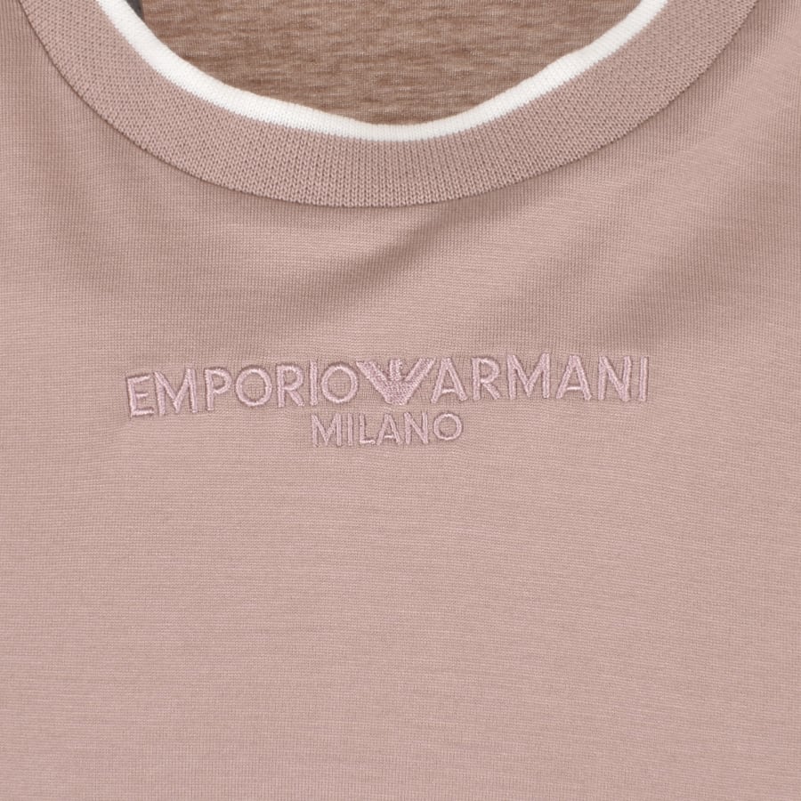 Image number 3 for Emporio Armani Crew Neck Logo T Shirt Pink