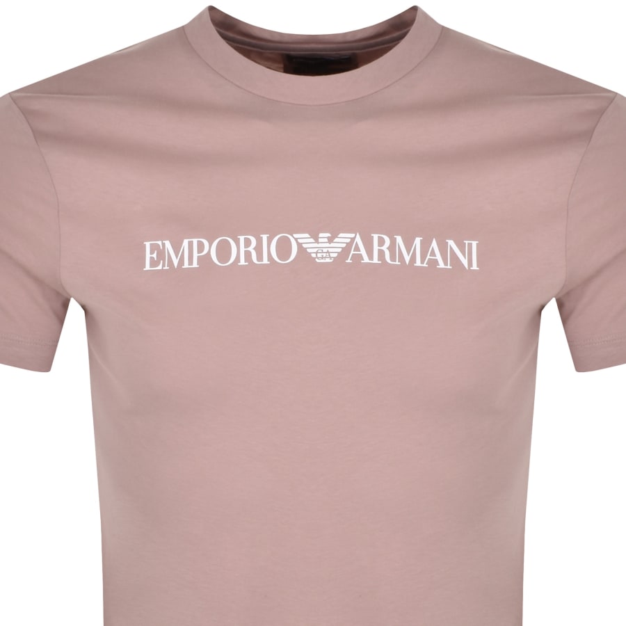 Emporio Armani Crew Neck Logo T Shirt Pink male Small