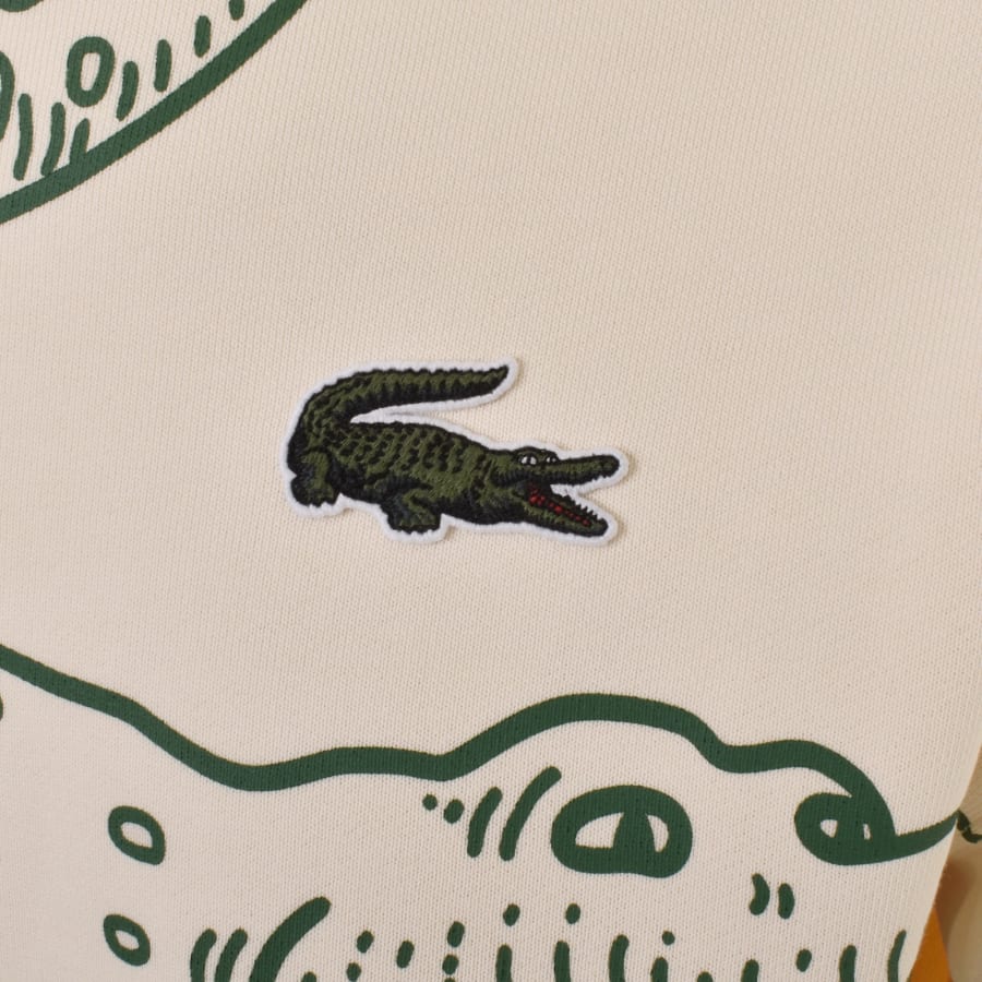 Image number 3 for Lacoste Crew Neck Sweatshirt Cream
