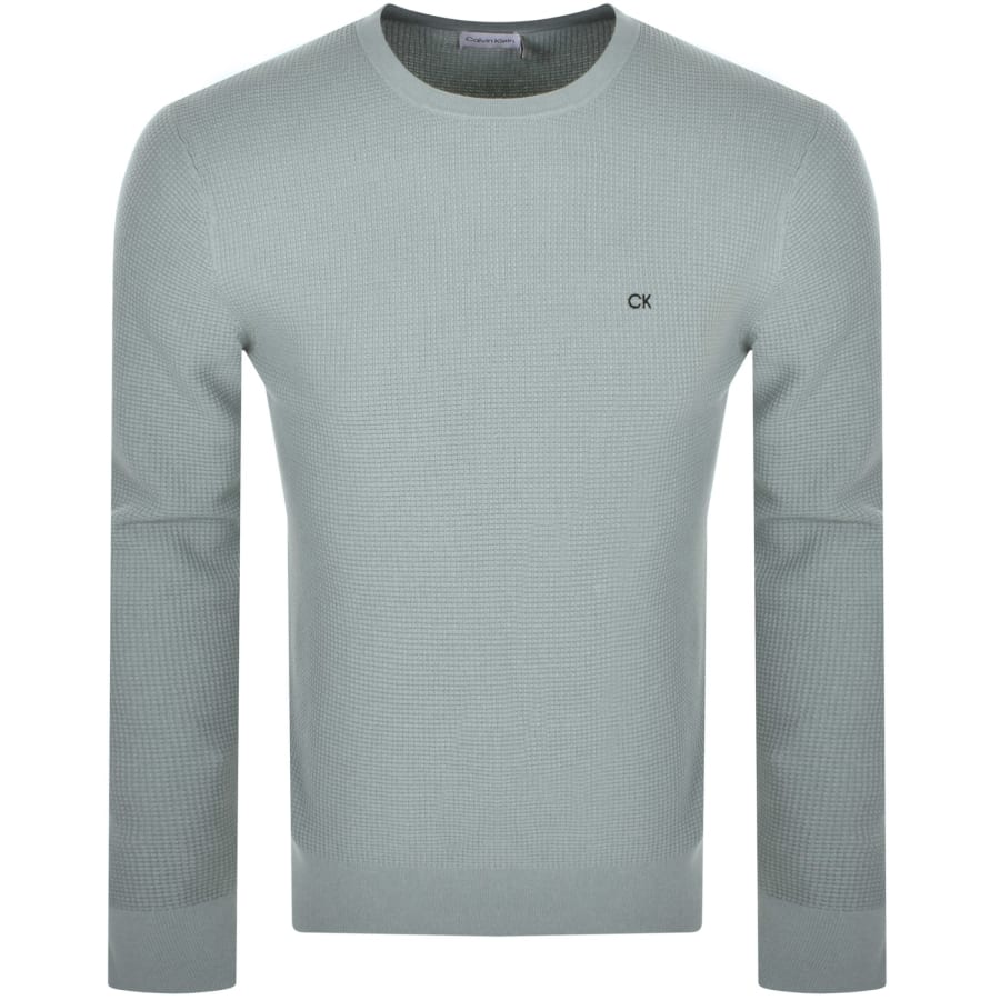 Calvin Klein Waffle Structure Jumper Grey Mainline Menswear Denmark