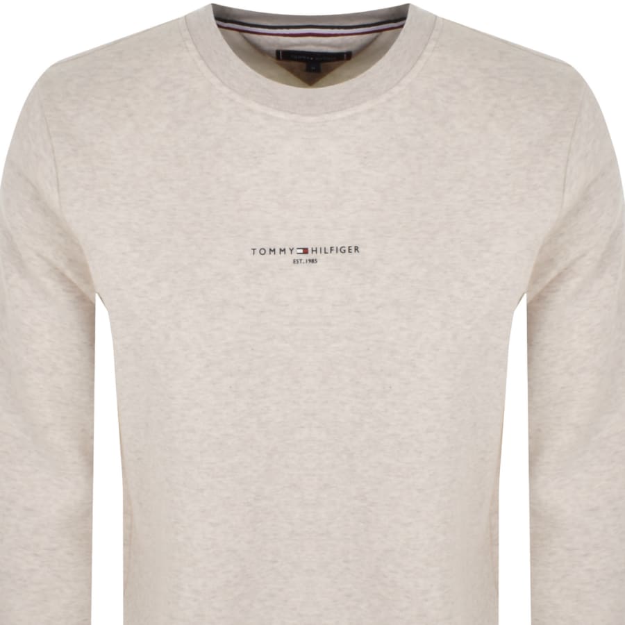 Image number 2 for Tommy Hilfiger Logo Tipped Sweatshirt Beige