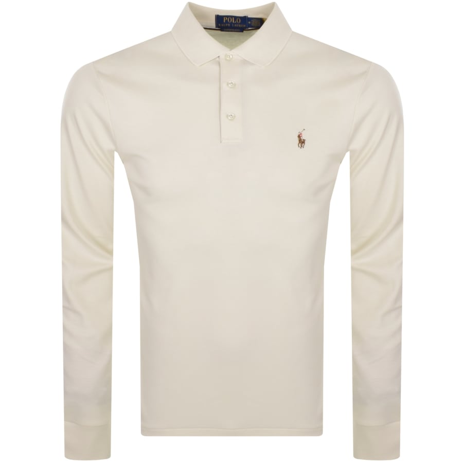 Ralph Lauren Long Sleeved Polo T Shirt CreamRalph Lauren Long Sleeved Polo T Shirt Cream Male Small