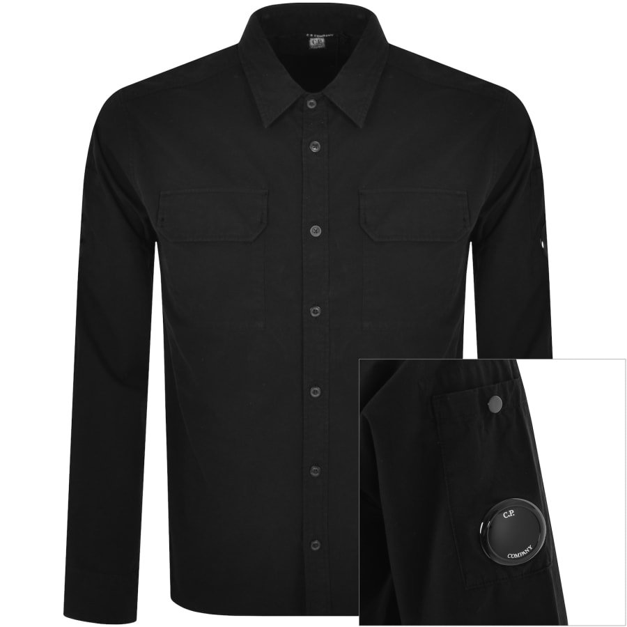 CP Company Gabardine Long Sleeve Shirt Black