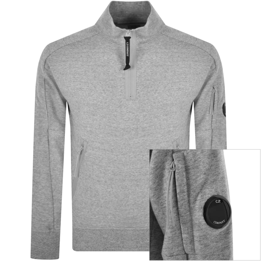 CP Company Half Zip Sweatshirt GreyCP Company Half Zip Sweatshirt Grey Male XX Large