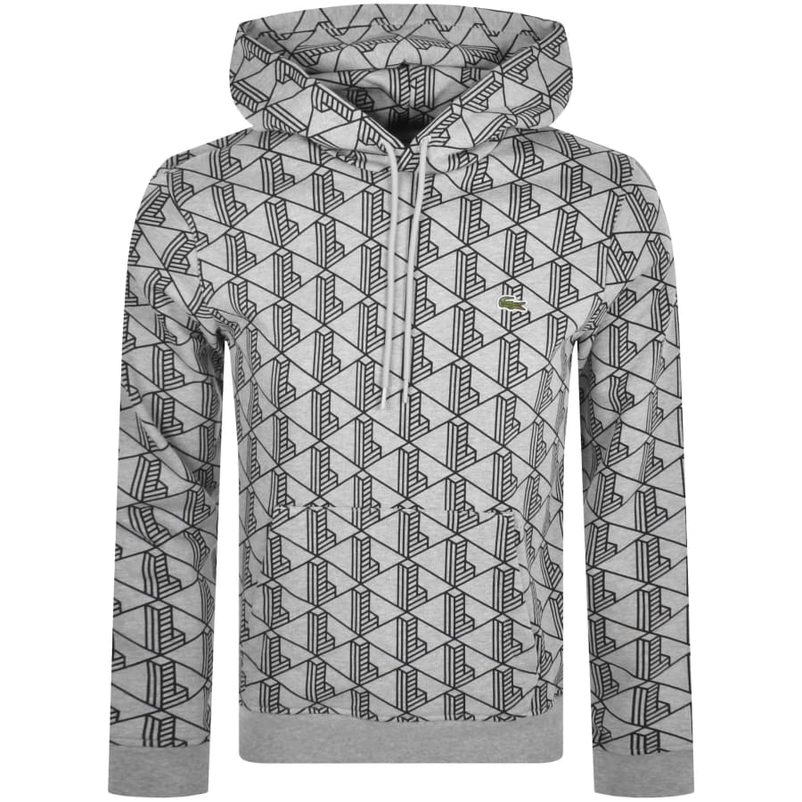 Lacoste Logo Pullover Hoodie Grey