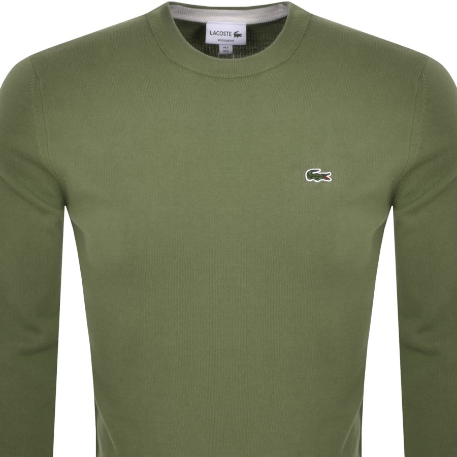 Lacoste Crew Neck Knit Jumper Khaki
