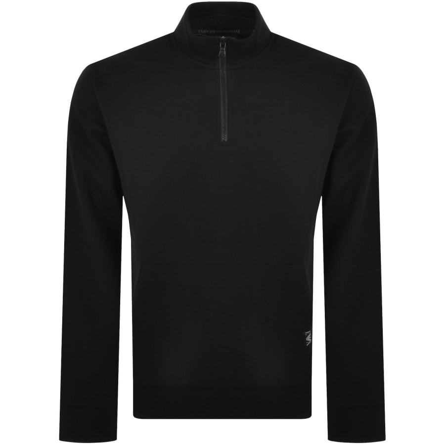 Emporio Armani Quarter Zip Sweatshirt Black Mainline Menswear
