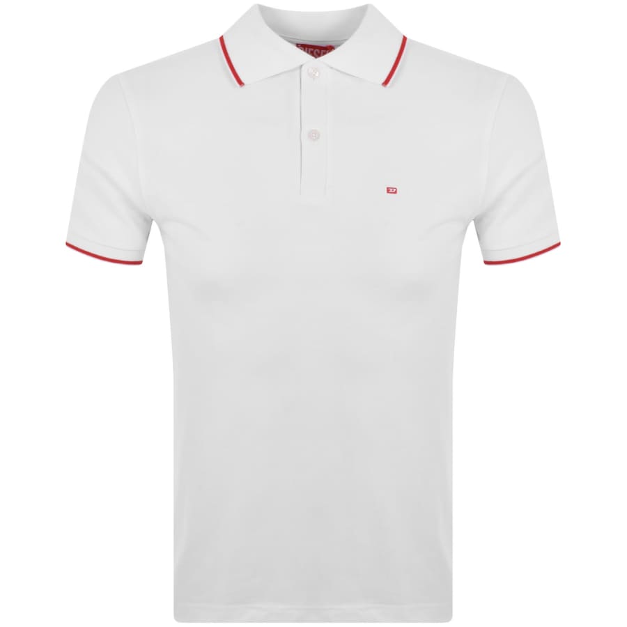 Diesel T Ferry Microdiv Polo T Shirt White